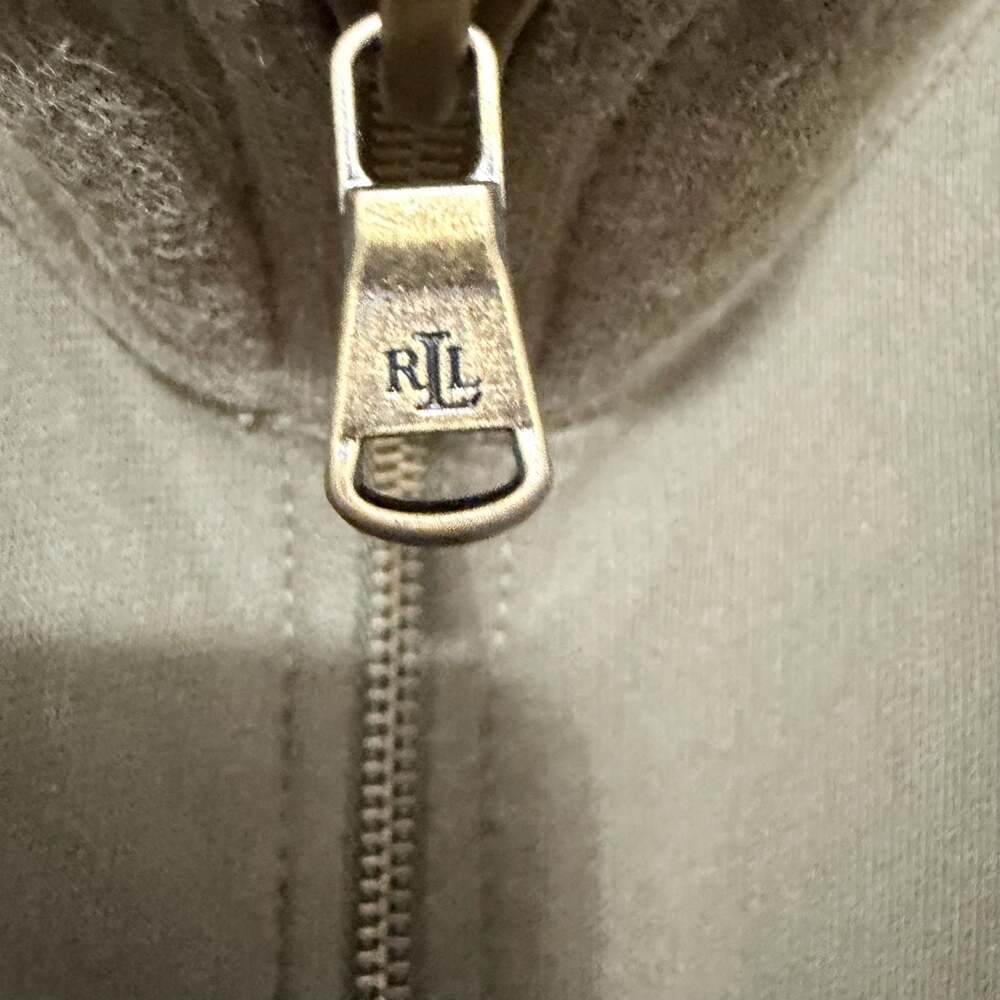 Lauren Ralph Lauren Olive Green Cotton Full Zip Military Style Pocket Jacket L - Picture 6 of 8